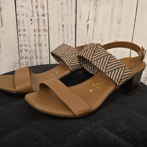 Italian Shoemakers Tan and Brown Sandals